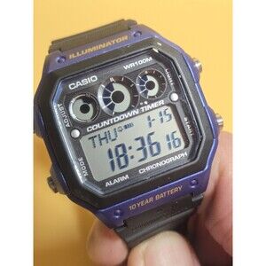 Casio AE1300WH-2A Men's Digital Square Blue Resin Case Watch AE1300WH-2AV